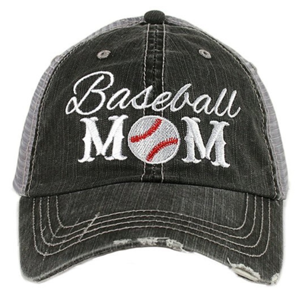 Katydid-"Baseball Mom" Gray Trucker adjustable OS hat LAST ONE!! NWT